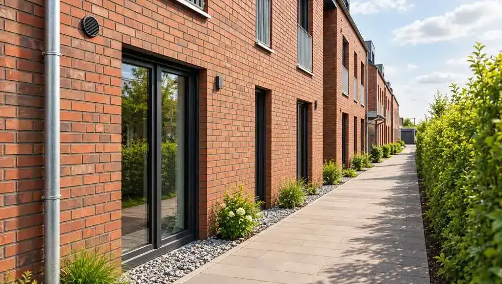 Oppenhome Immobilien – neuwertige 3-Zimmer-Erdgeschosswohnung mit Terrasse (Außenbereich Rückseite)